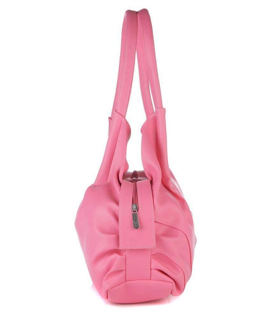 Fostelo -   Pink Faux Leather Shoulder Bag - Pink