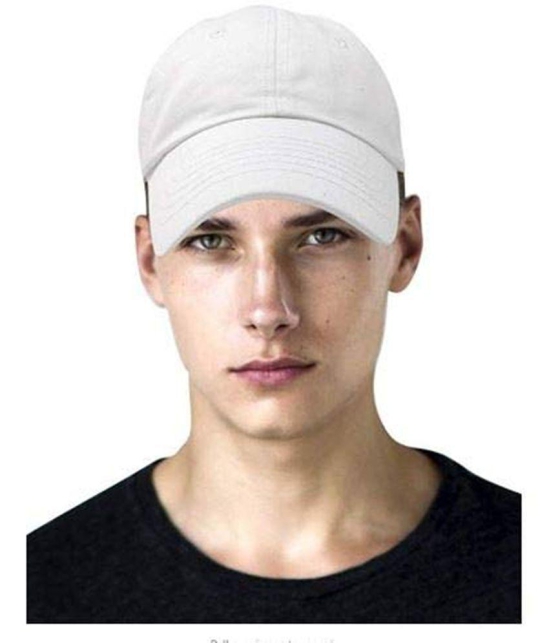 THRIFTKART White Cotton Blend Mens Cap ( Pack of 1 ) - White