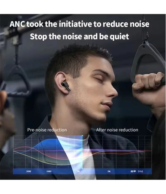 VEhop A9 TouchScreen ANC Bluetooth True Wireless (TWS) In Ear 32 Hours Playback Active Noise cancellation IPX4(Splash & Sweat Proof) Black