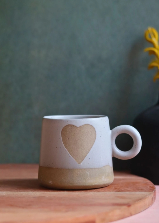 Rustic Heart Mugs-Set of Four