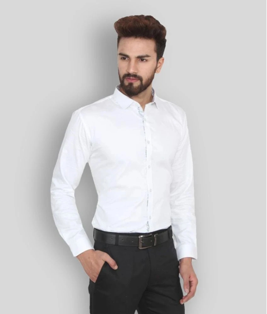 Hangup - White Cotton Slim Fit Mens Formal Shirt (Pack of 1) - 40