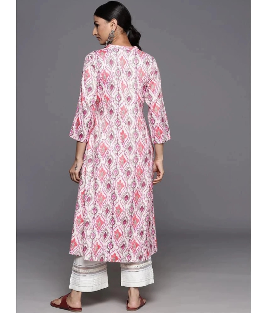 Varanga Viscose Printed A-Line Womens Kurti - Pink ( Pack of 1 ) - None