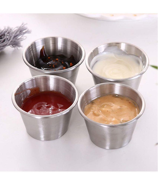 HomePro - Sauce Cup Stainless Steel Chip&Dip Bowl 75 mL ( Set of 12 ) - Silver