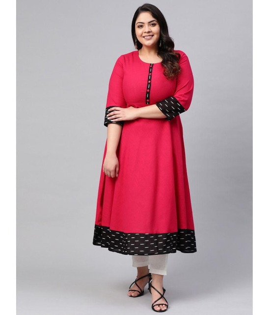 Estela - Red Cotton Blend Women's Anarkali Kurti ( Pack of 1 ) - None