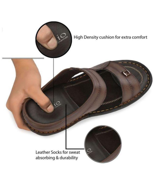 softio Brown Flip Flops - 7