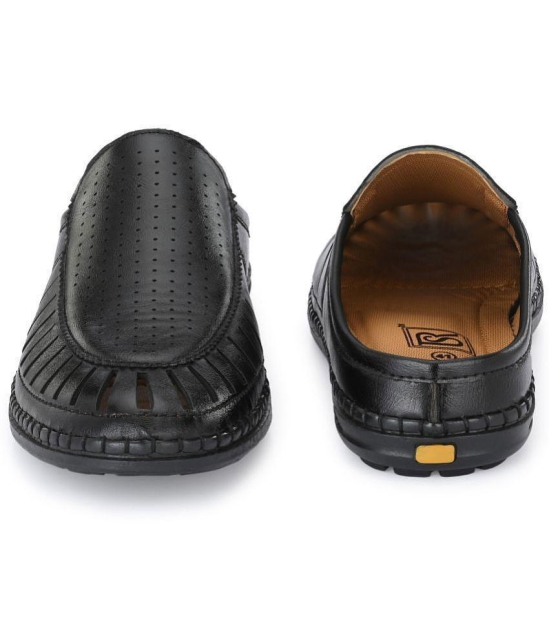 ShoeRise - Black Men's Toe covered Flip Flop - None