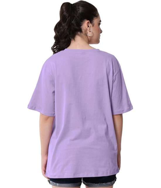 Leotude Purple Cotton Blend Oversized Womens T-Shirt ( Pack of 1 ) - None