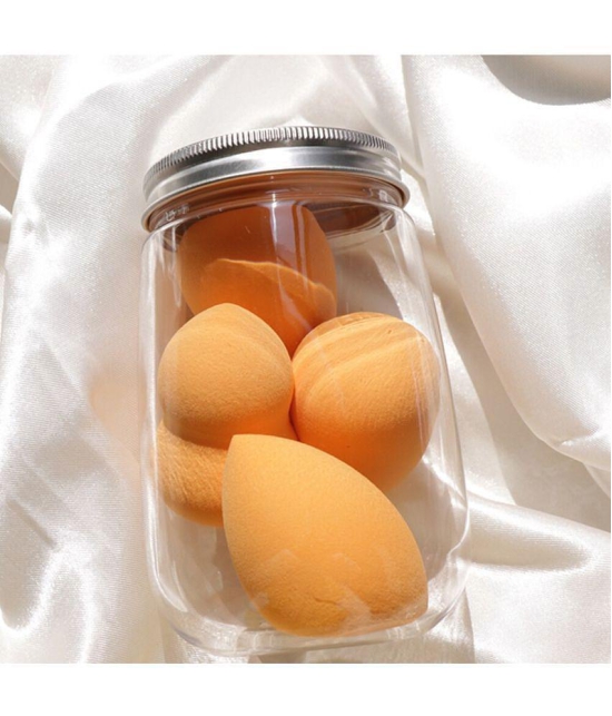 Makeup Sponge Puff 4 Pcs Set with jar Storage Box Foundation Powder Women Makeup (Multicolor)