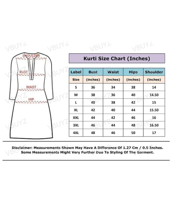 Vbuyz - Off White Cotton Womens Straight Kurti ( Pack of 1 ) - XXL