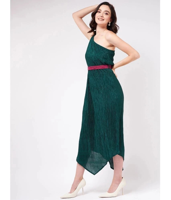 Zima Leto - Green Polyester Womens Asymmetric Dress ( Pack of 1 ) - None