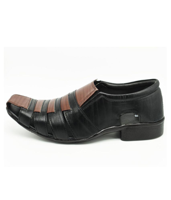 IndiForce Black Leather Sandals - 9