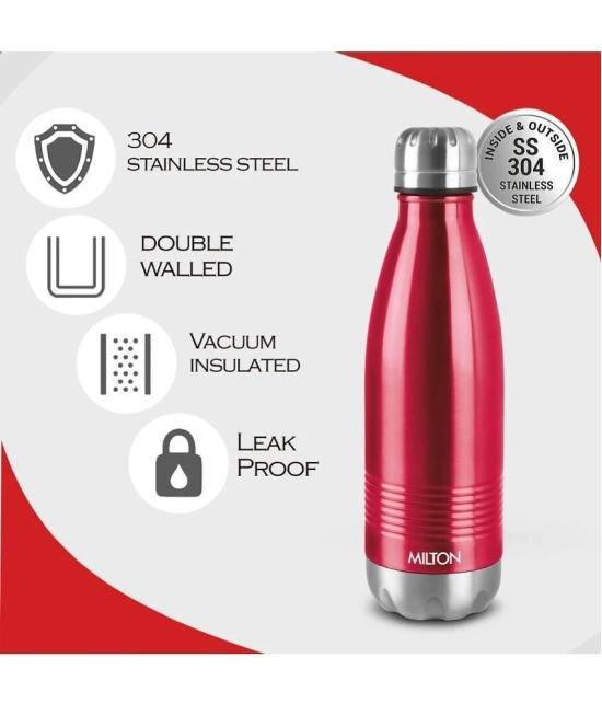 Milton Duo DLX 1000 Thermosteel 24 Hours Hot and Cold Water Bottle, 1 Litre, Maroon | Leak Proof | Office Bottle | Gym | Home | Kitchen | Hiking | Trekking | Travel Bottle - Maroon