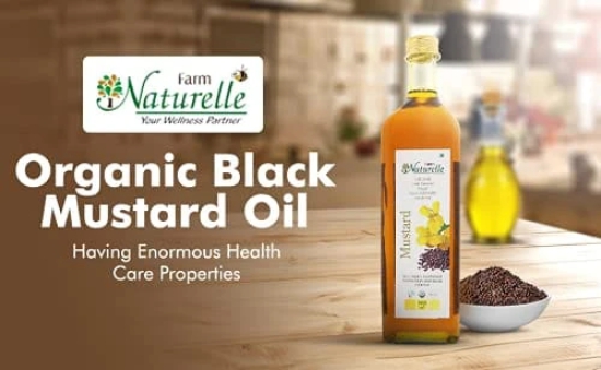 Farm Naturelle Organic Mustard Oils. The Finest-FSSAI & Certified Organic Cold Pressed Virgin (Kachi Ghani) Mustard Cooking Oil (2 LTR X 4 ) +3, 55g Honey