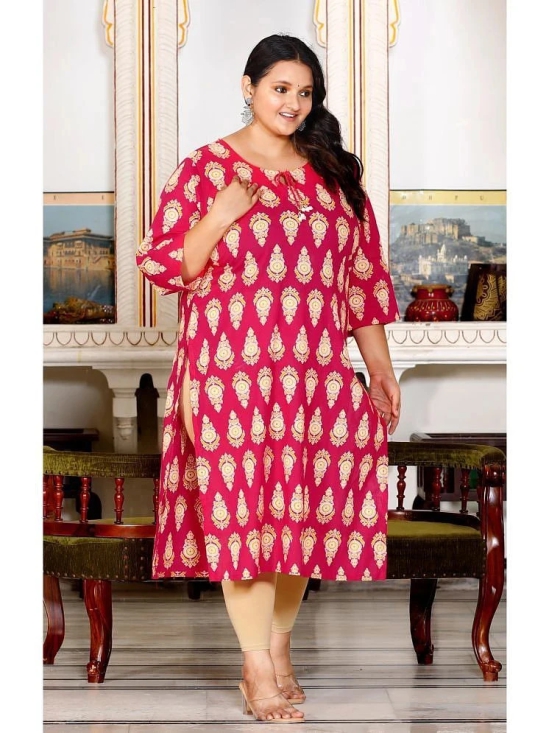 Swasti Cotton Printed Straight Womens Kurti - Pink ( Pack of 1 ) - None