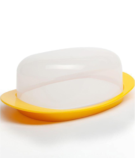 HOMETALES Plastic Butter Dish Container 500ml,Yellow (1U) - Yellow