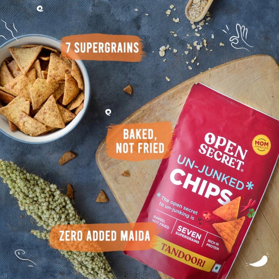 Open Secret Supergrain Chips- Tandoori - 90g - Single pack