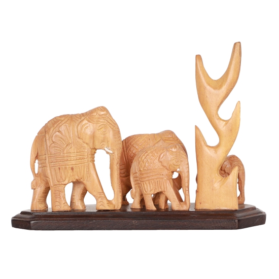 SANDALWOOD ELEPHANT WITH BABY2.5