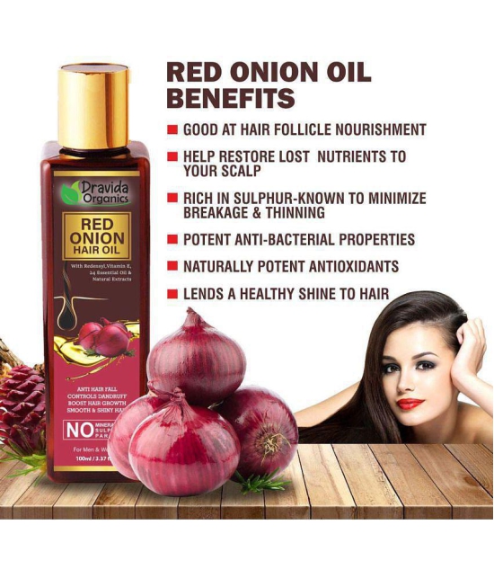 Dravida Organics Onion Oil with Black Seed Oil Extracts - Controls Hair Fall 100 mL