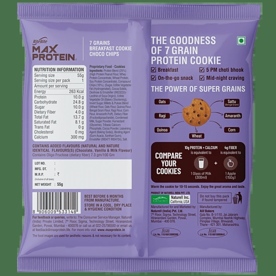 Rite Bite Ritebite Max Protein Choco Chips, 55 Gm