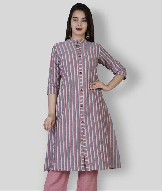 Doriya - Multicolor Cotton Women's Front Slit Kurti ( Pack of 1 ) - L