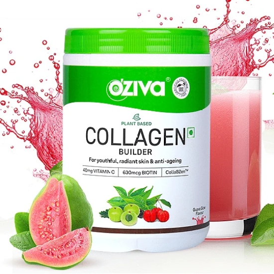 OZiva Collagen Builder for Anti-Ageing  Skin Radiance with Vitamin C Guava Glow 250 g-OZiva Collagen Builder for Anti-Ageing & Skin Radiance with Vitamin C, Guava Glow (250 g)