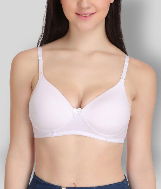 Softskin - White Cotton Blend Lightly Padded Women's T-Shirt Bra ( Pack of 2 ) - 40B