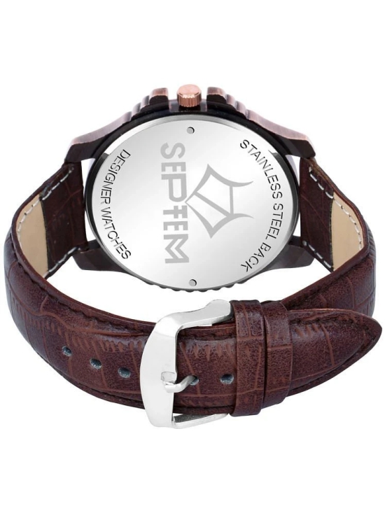 Septem Multicolor Leather Analog Mens Watch