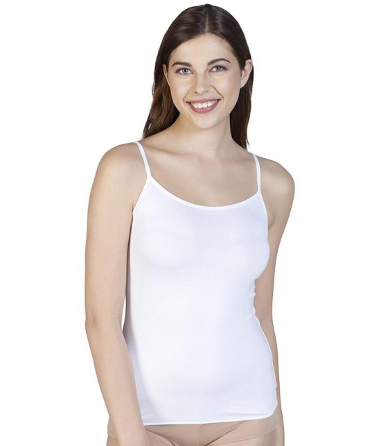 Amante Cotton Blended Camisoles - White Single - L