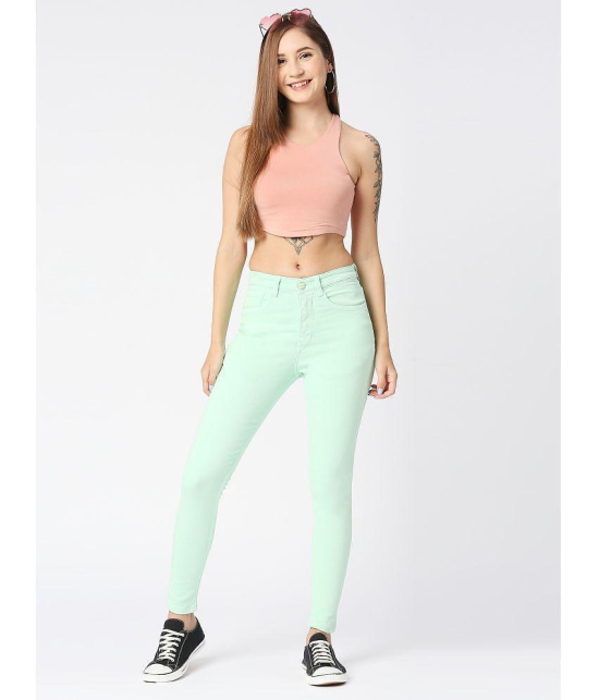 CEFALU - Mint Green Denim Skinny Fit Women''s Jeans ( Pack of 1 ) - None