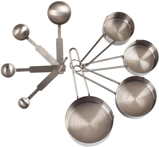 Unbranded Steel Measuring Cups & Spoons Set