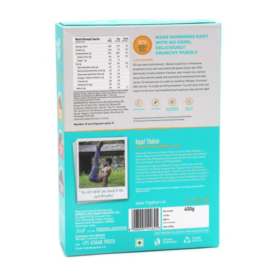 YOBA BREAKFAST MUESLI  ALMOND  QUINOA CRUNCH 400G