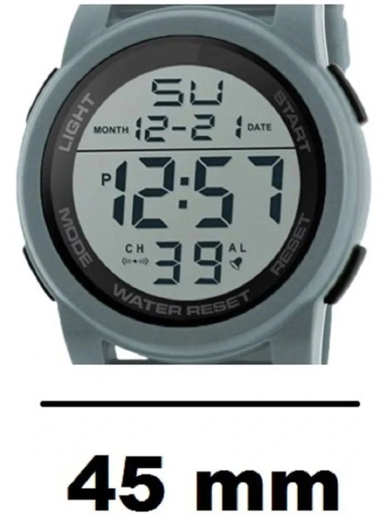 Rhonium Light Grey Silicon Digital Mens Watch