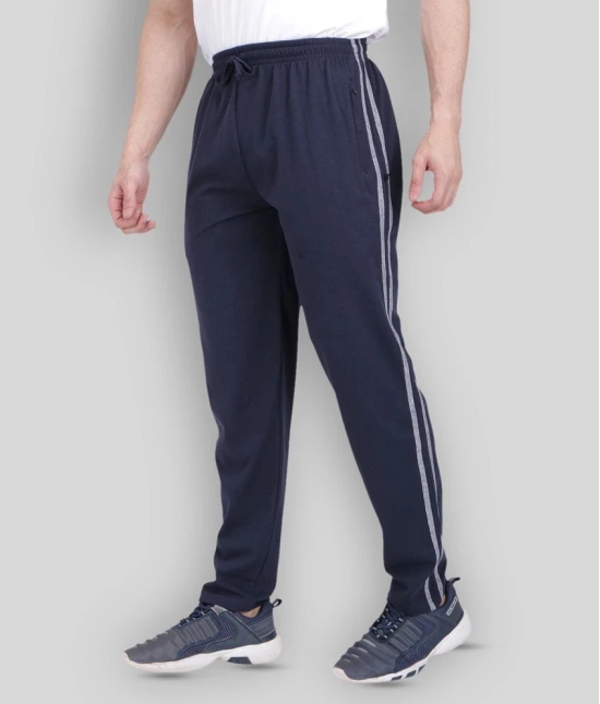 Neo Garments - Navy Blue 100% Cotton Mens Trackpants ( Pack of 1 ) - L