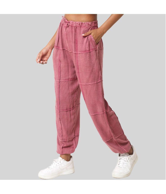 PPTHEFASHIONHUB - Rose Gold Rayon Regular Women's Joggers ( Pack of 1 ) - None