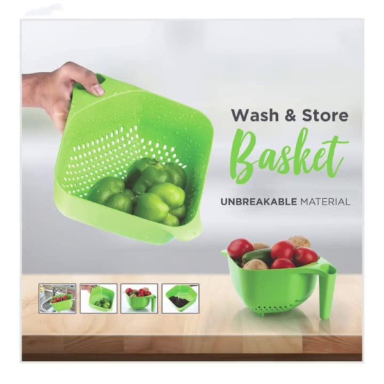 Humaira Vegetables Fruit Kitchen Basket Wash Sieve Washing Big Bowl Colander with Handle for Multipurpose Cleaning Storing, Refining, Strainer
