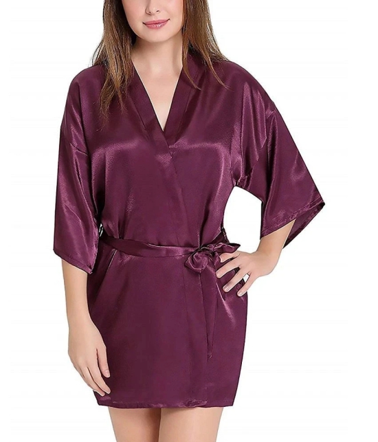 Celosia Satin Robes - Maroon Single - Free Size