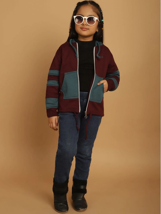 MINI & MING Girls Colourblocked Hooded Sweatshirt