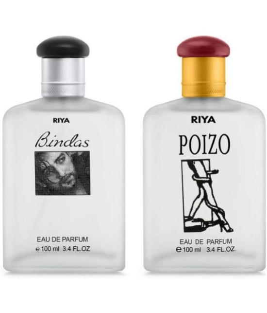 Riya Bindas Black & Poizo Eau De Parfum (EDP) For Unisex 200 ( Pack of 2 )