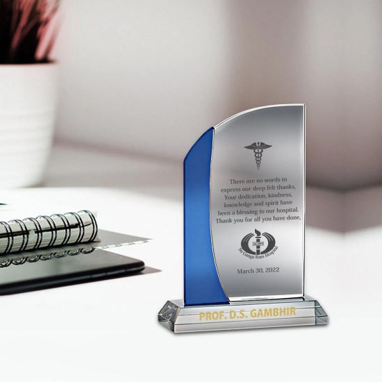 Customized Acrylic Trophy with Matter Printed For Corporate Gifting