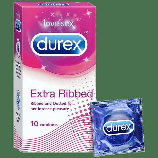 Durex Extra Ribbed Condoms, 10 pcs