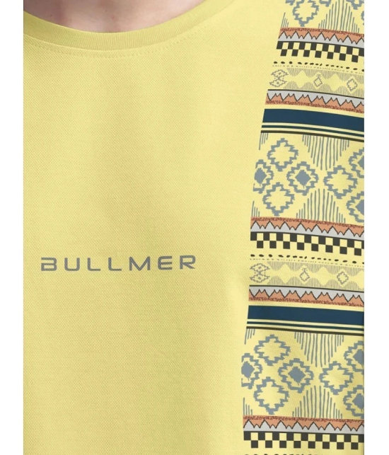 BULLMER Cotton Blend Oversized Fit Printed Half Sleeves Mens T-Shirt - Yellow ( Pack of 2 ) - None