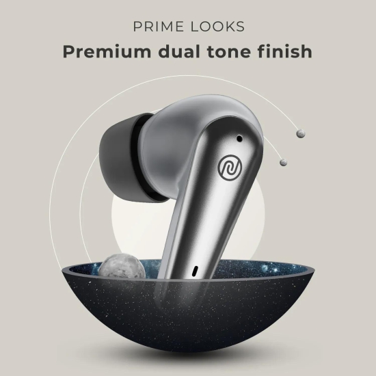 Noise Buds X Prime in-Ear Truly Wireless Earbuds with 120H of Playtime, Quad Mic with ENC, Instacharge (10 min = 200 min),Premium Dual Tone Finish, 11mm Driver, BT v5.3 Silver Grey