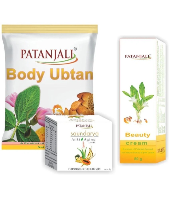 Patanjali body ubtan +beauty cream+anti ageing cream-Combo