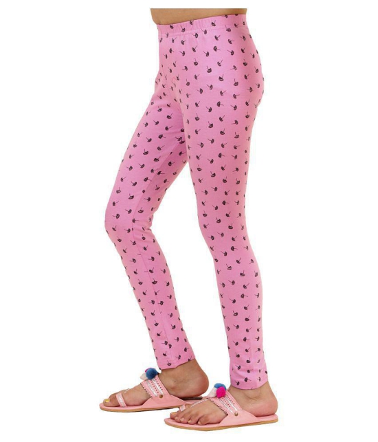 Kids Cave - Pink Cotton Blend Girls Leggings ( Pack of 1 ) - None