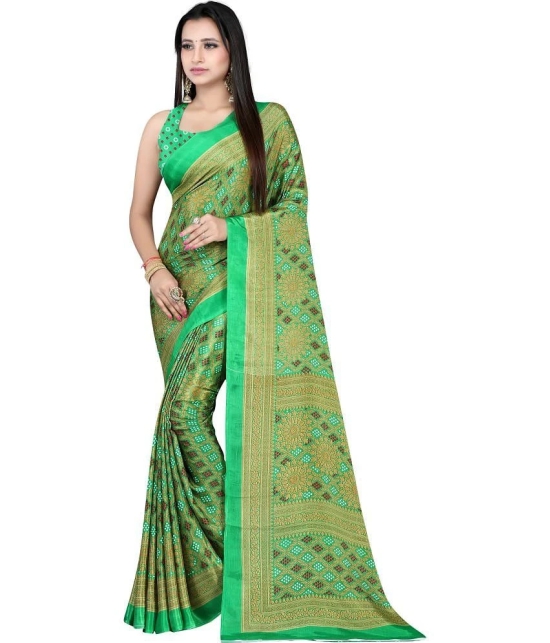 LEELAVATI - Light Green Crepe Saree With Blouse Piece ( Pack of 1 ) - Light Green