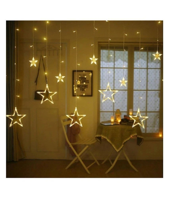 GIFTHOUSE Diwali Light Curtain, String Lights with Hanging Star Light Pack of 1