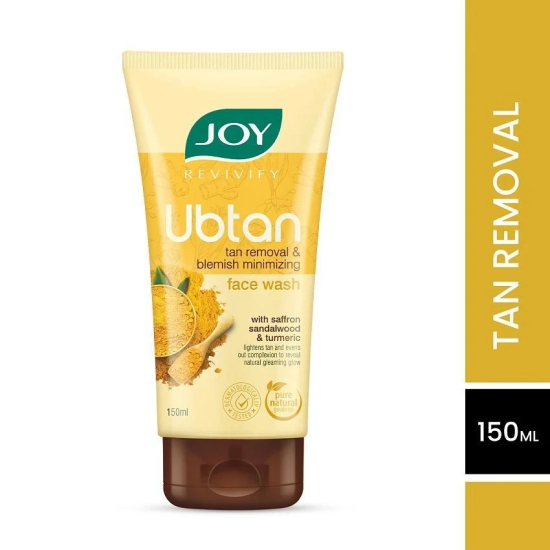 Joy Ubtan Face Wash For Tan Removal with Saffron & Turmeric 150ml, (Pack of 1)