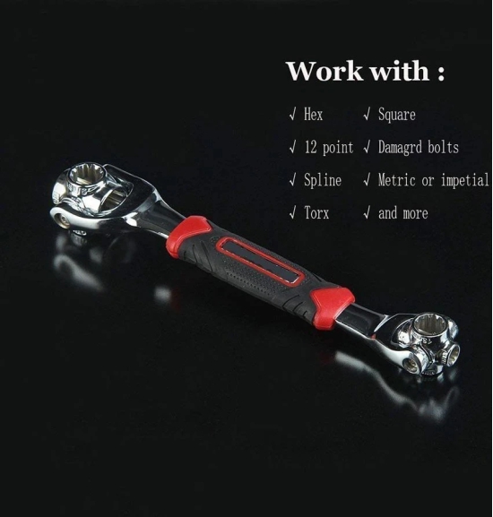 SURSAI 48 in 1 Socket Wrench Multifunction Universal Tool (Silver)