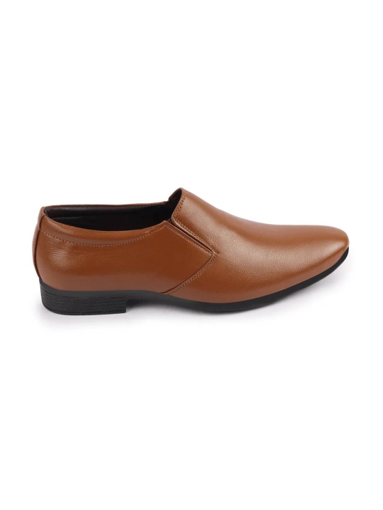 Men Tan Formal Office Slip On Shoes-8