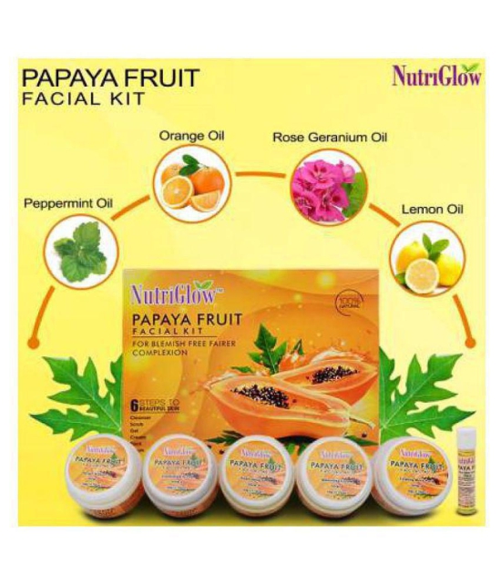 Nutriglow Papaya Fruit Facial kit 260 Facial Kit + Wild Turmeric Face wash 65mL (Pack of 2)